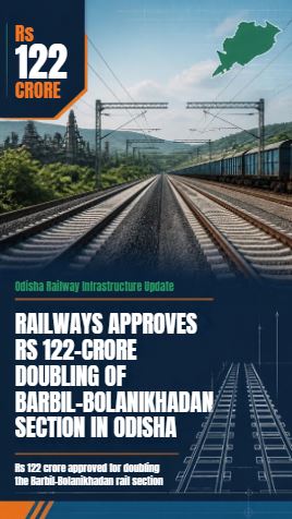 Railways Approves Rs 122-Crore Doubling Of Barbil-Bolanikhadan Section In Odisha
